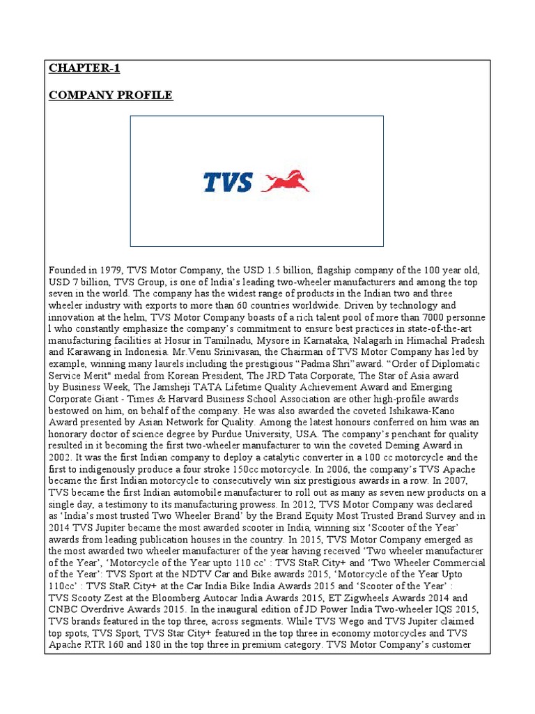 An Overview of TVS Motor Company Products, Distribution, Global
