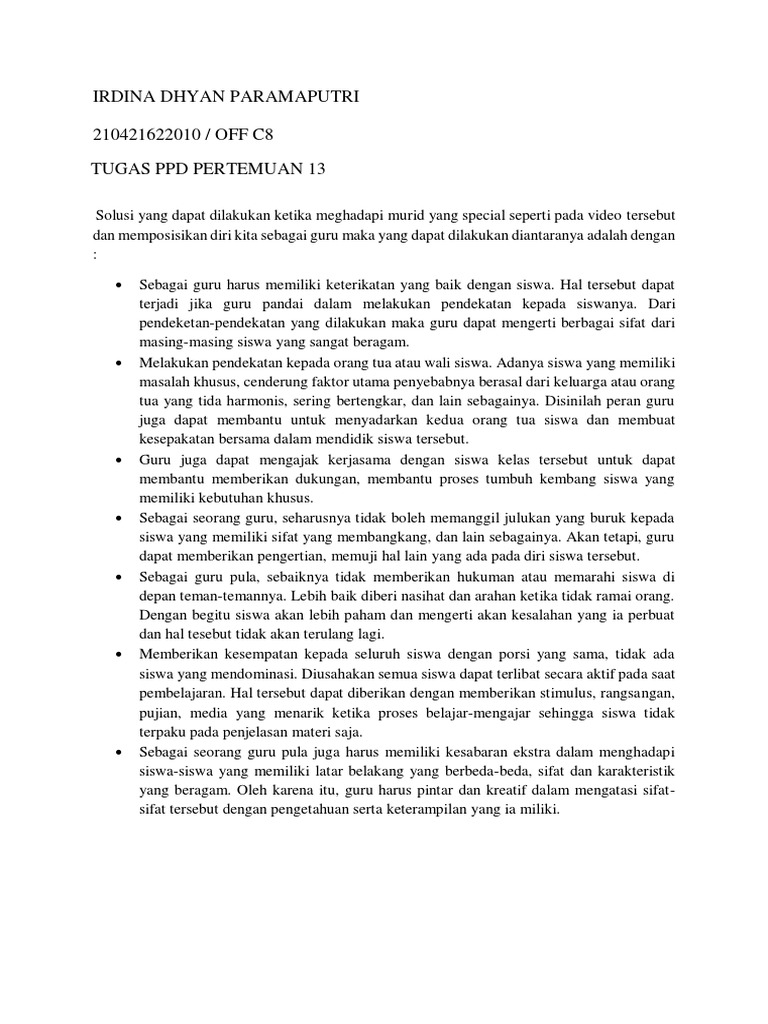 Irdina Dhyan Off C8 Tugas PPD Pertemuan 13 PDF Karier