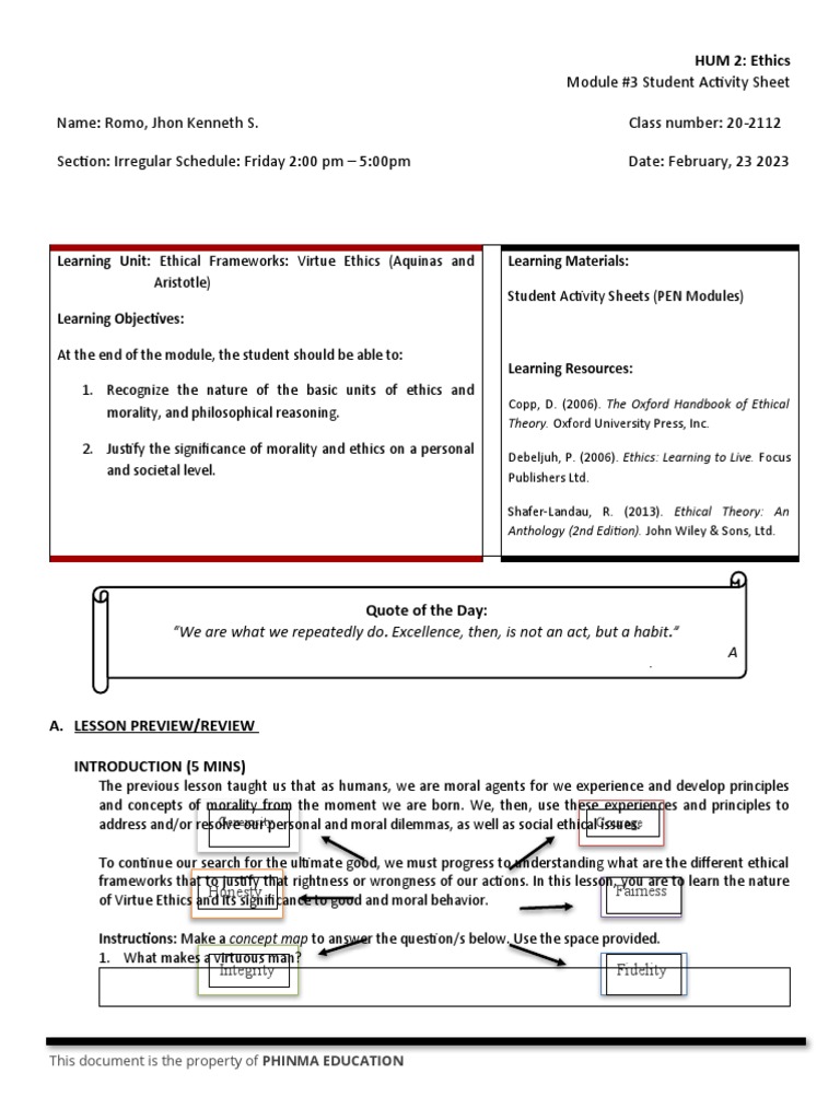 Act3 Ethical Frameworks Virtue Ethics Download Free Pdf Virtue