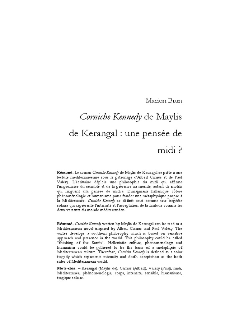 Corniche Kennedy de Maylis de Kerangal