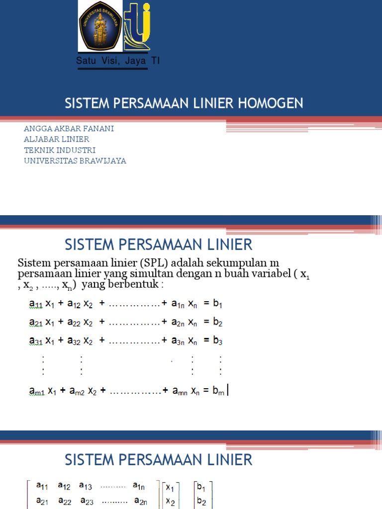 Solusi Sistem Persamaan Linear Homogen | PDF