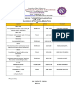 Bped I Mid-Term Sched.