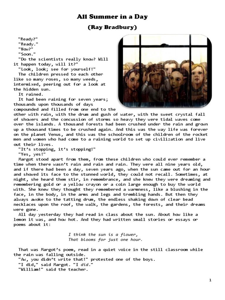 All summer in a day ray bradbury pdf