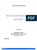 Non-Conformance Report Example