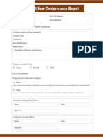 Project Non Conformance Report Template