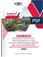 Strategi Kebijakan Pengembangan Asn Daerah: Penyangga/ Mitra Ibu Kota Nusantara