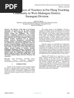 Lived Experiences of Teachers in Far Flung Teaching Community in West Malungon District, Sarangani Division