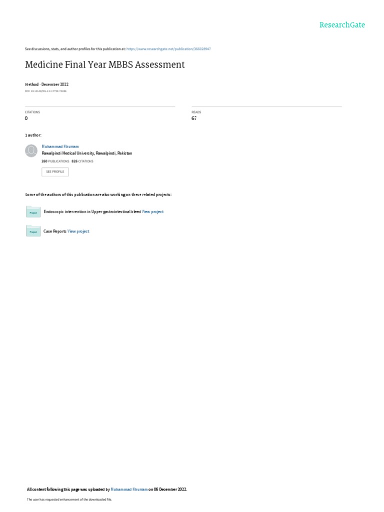 Final Year MBBS Assessment Guide | PDF | Myocardial Infarction | Causes ...