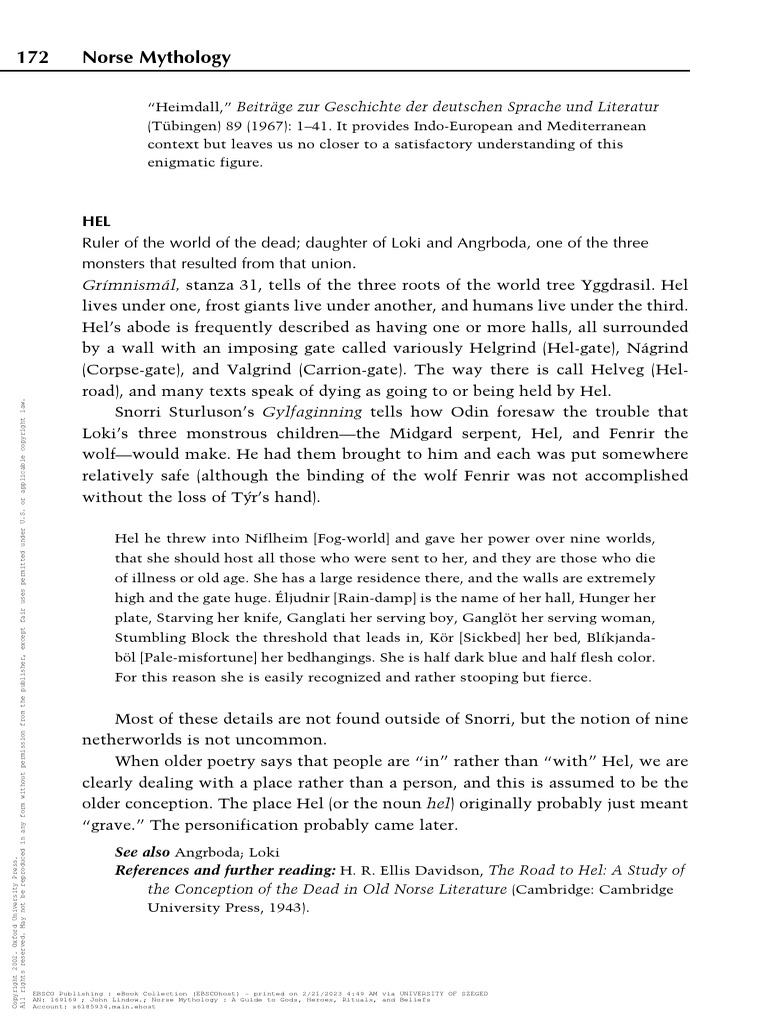 JohnLindow 2002 Hel NorseMythologyAGuideT | PDF | Norse Mythology ...