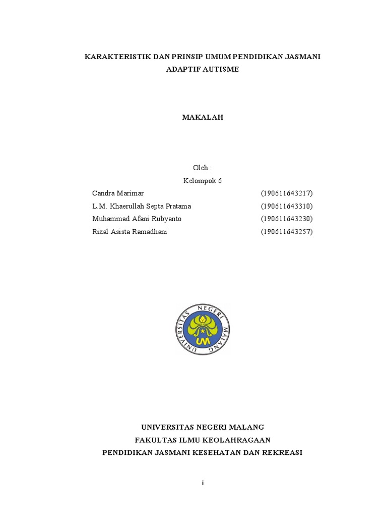 Prinsip Latihan Pendidikan Jasmani Adaptif | PDF