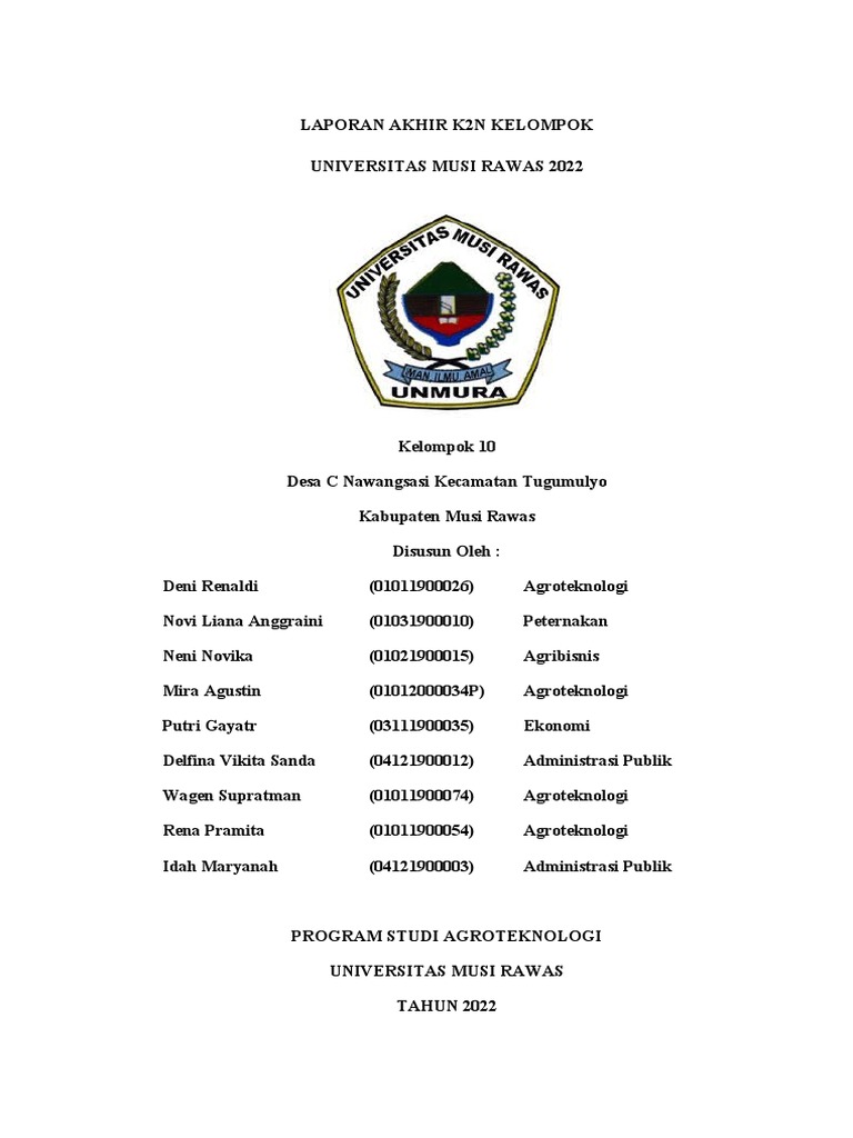 LAPORAN AKHIR K2N Kelompok10 Fix | PDF