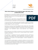 Comunicado - Héctor García Impulsa El Uso de Internet Seguro Entre Niñas, Niños y Adolescentes de NL