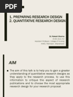 QUANTITATIVE RESEARCH DESIGN - DR Rakesh