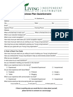 Business Plan Questionnaire