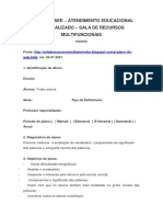 Plano de Aula AEE Sala de Recursos Multifuncionais Modelo Cecilia Meireles