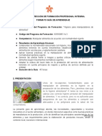 Guía Manipulación de Alimentos