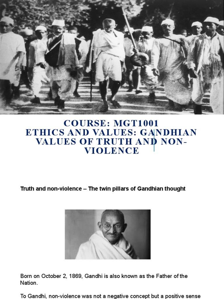 Gandhian Ethics: Truth & Non-Violence | PDF | Nonviolence | Mahatma Gandhi