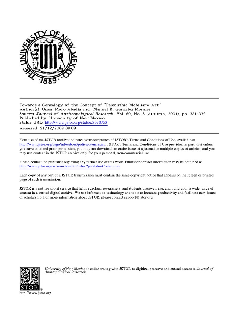 Towards A Genealogy of The Concept of Paleolithic Mobiliary Art | PDF ...