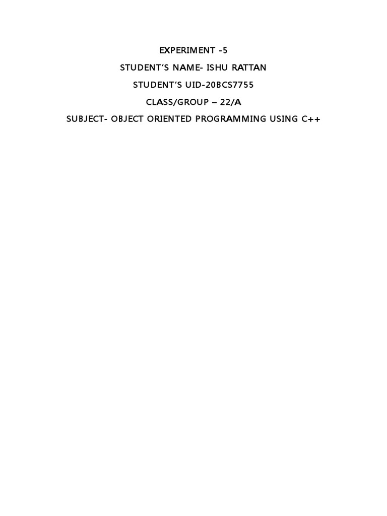 C++ Worksheet 5 | PDF