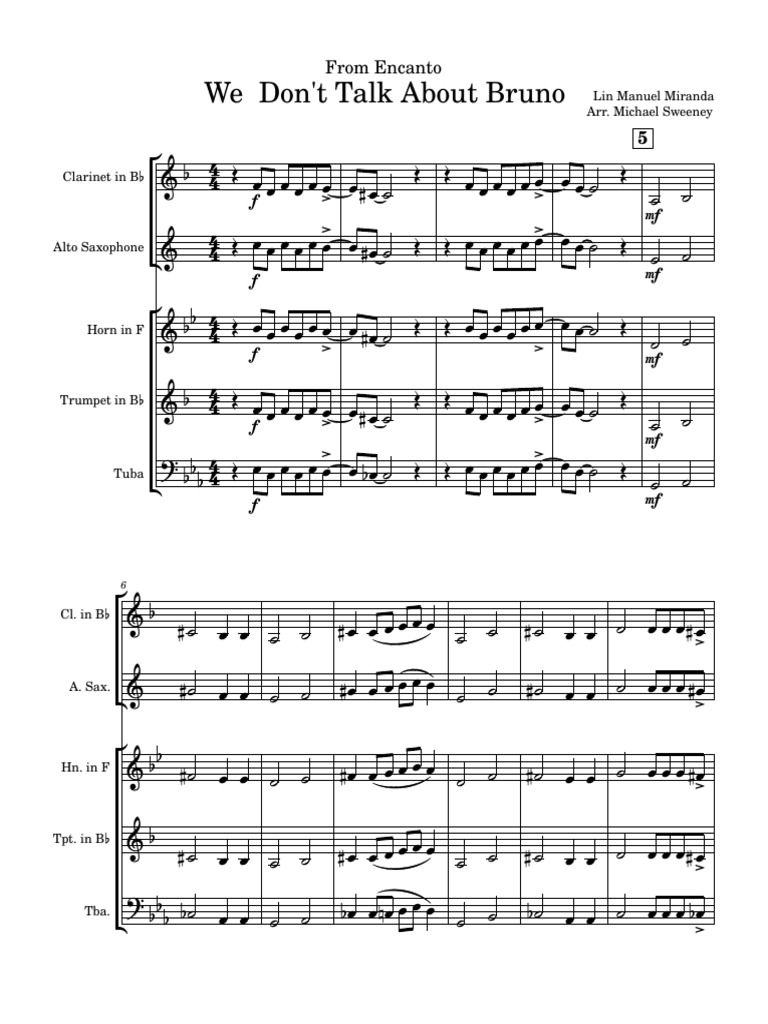 We Dont Talk About Bruno | PDF | Woodwind Instruments | American ...