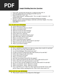 Sample Modeling Interview Questions