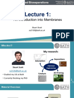 Lecture 1 - An Introduction Into Membranes