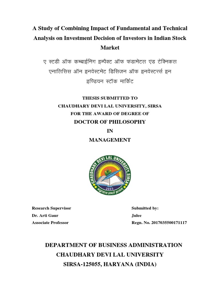 Impact of Analysis on Indian Investors | PDF | Investing | Financial ...