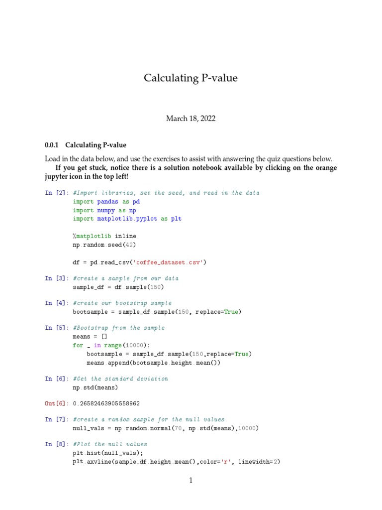 Calculating P-Value | PDF | Technology & Engineering