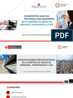 Modificaciones presupuestarias en personal, pensiones y contratos