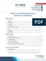 Addmission Form