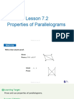 L72 Properties of Parallelograms