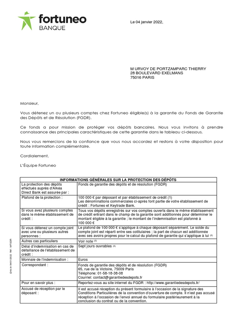 Garantie des dépôts : FGDR expliquée | PDF | Fonds de garantie des ...