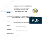 Informe Técnico Del Segundo Monitoreo Participativo de La Calidad Del Agua Superficial de La Cuenca Piura