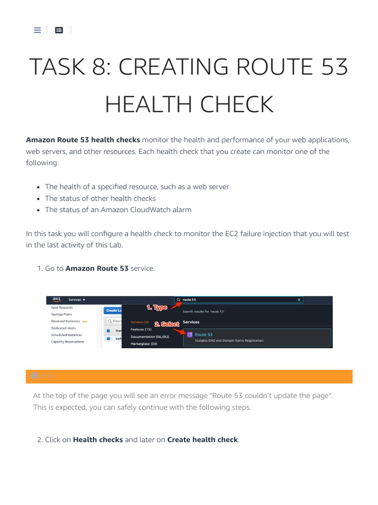 Task 8 Creating Route 53 Health Check To STP Containers On