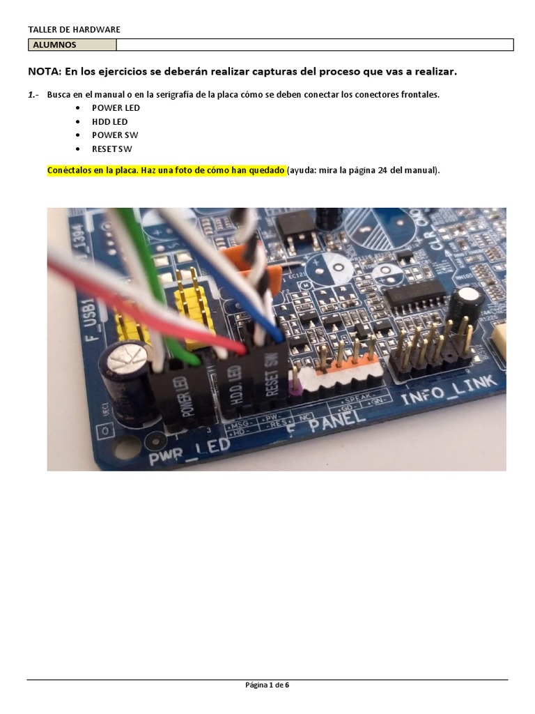 Ut 02 Practica 1 Taller | PDF | Hardware de la computadora | Tecnología ...
