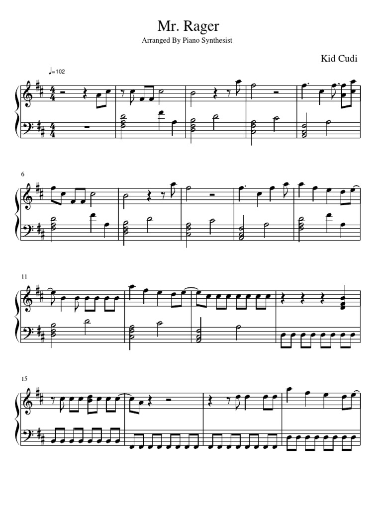 Mr. Rager Piano Arrangement | PDF