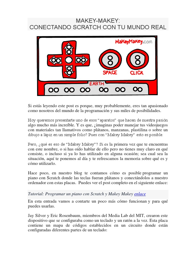 Información Makey Makey Con Scratch | PDF | Teclado | USB