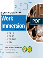 Work Immersion Orientation Program