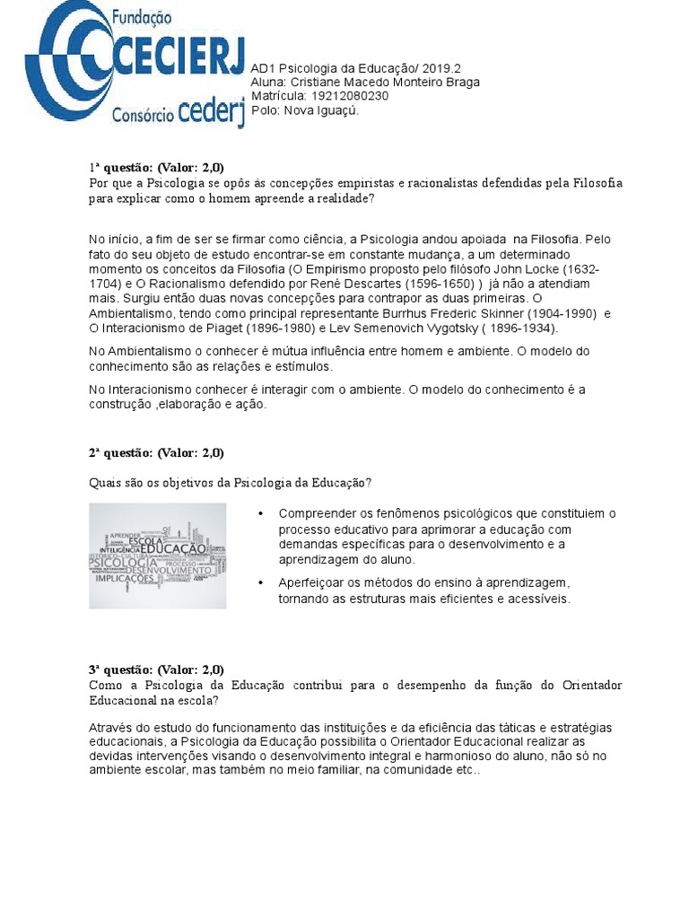 Psicologia da Educação e Aprendizagem | PDF | Aprendizado | Psicologia ...
