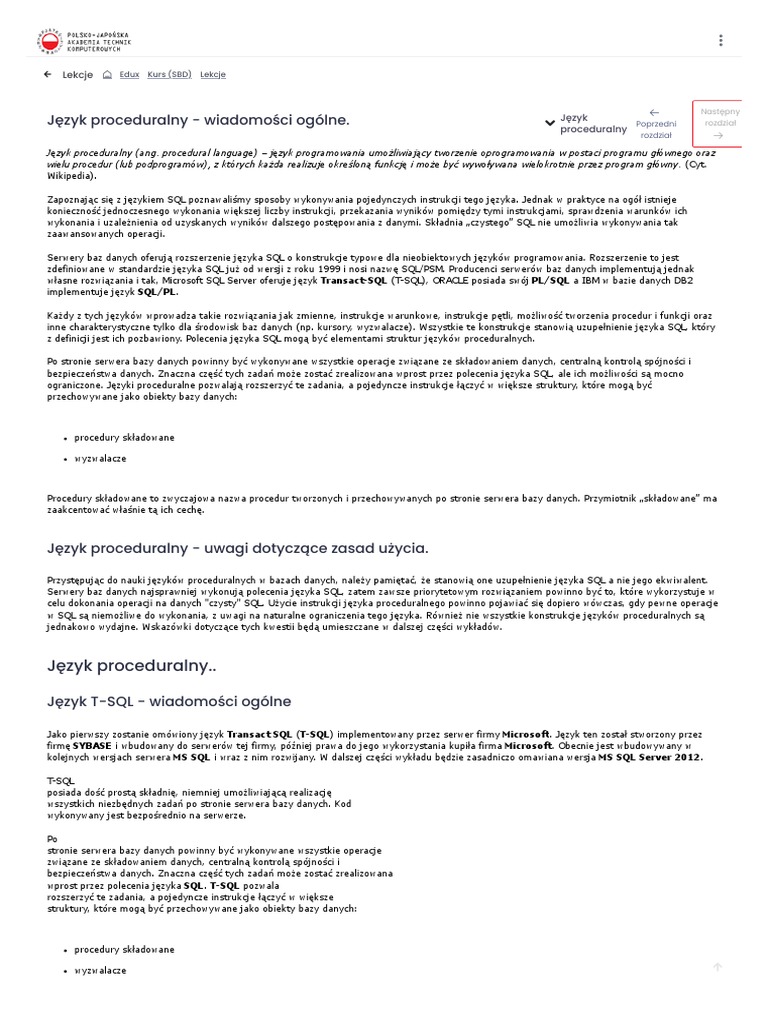Wyk ad 03 t sql cz 1 j zyk proceduralny ms sql server pdf