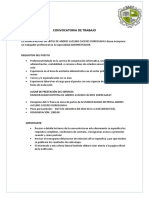 Convocatoria de Trabajo