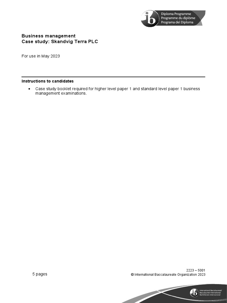 IB Business Management Case Study | PDF | Desalination | Water