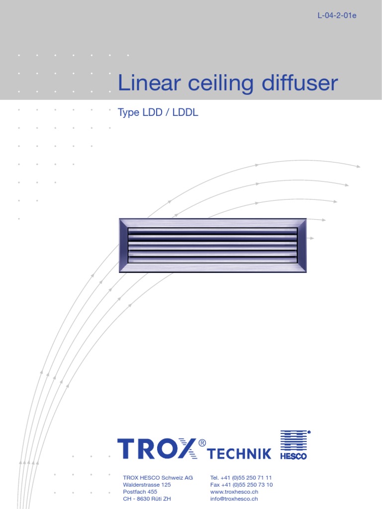 Linear Ceiling Diffuser Specifications | PDF | Physical Quantities ...