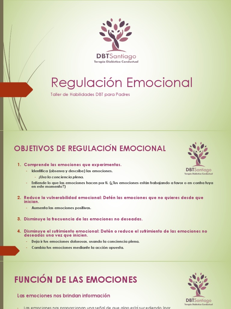 Taller de Regulación Emocional DBT | PDF | Las emociones | Pensamiento