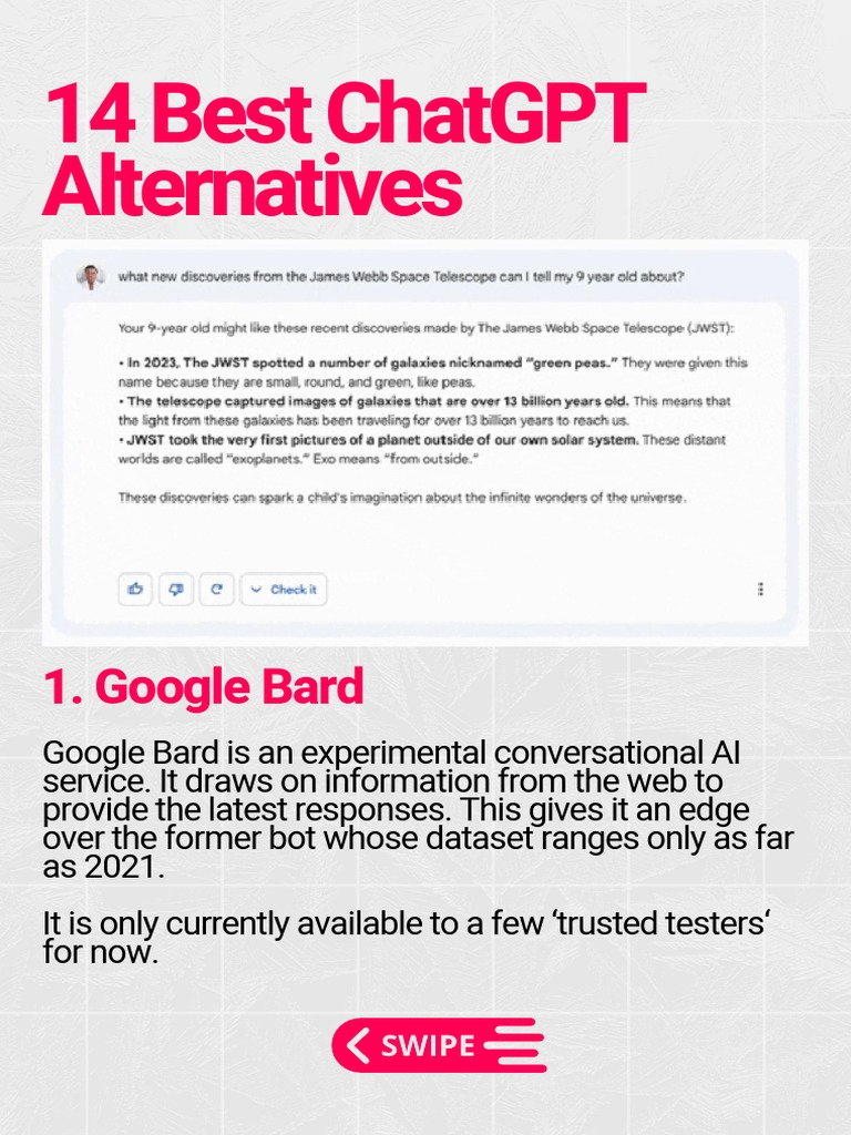 Top 14 ChatGPT Alternatives | PDF | Games & Activities | Computers