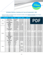 Tabela de Atividades 6 Efii VL