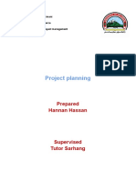 Project Planning, Hannan Hasan