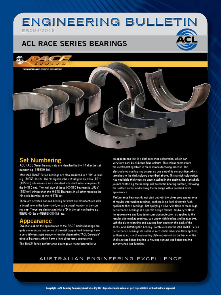 ACL Bearings Race Series Info PDF Bearing (Mechanical