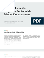 Ley General de Educación Programa Sectorial de Educación 2020-2024