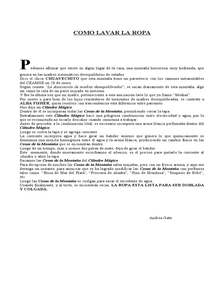 Como Lavar La Ropa PDF
